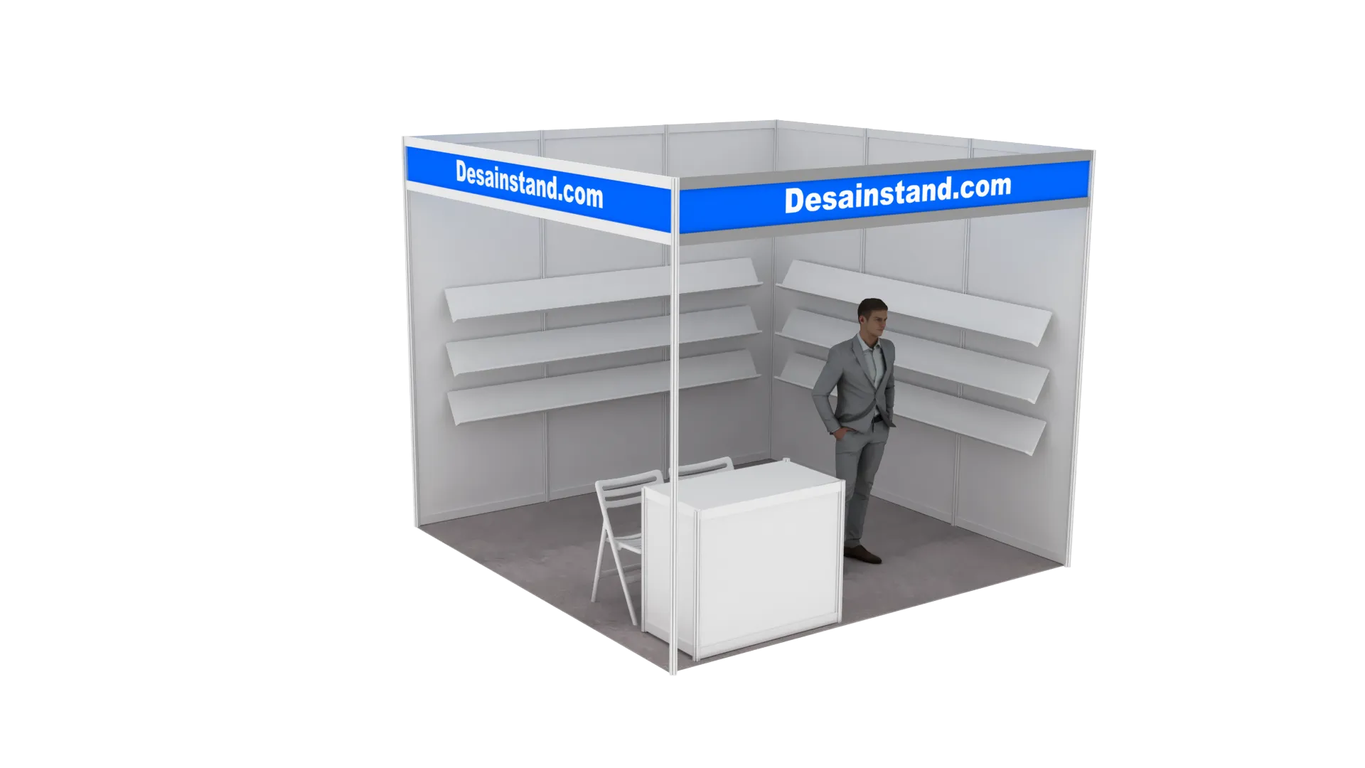 Stand Partisi Pameran Buku Allumunium R8 Coating Putih